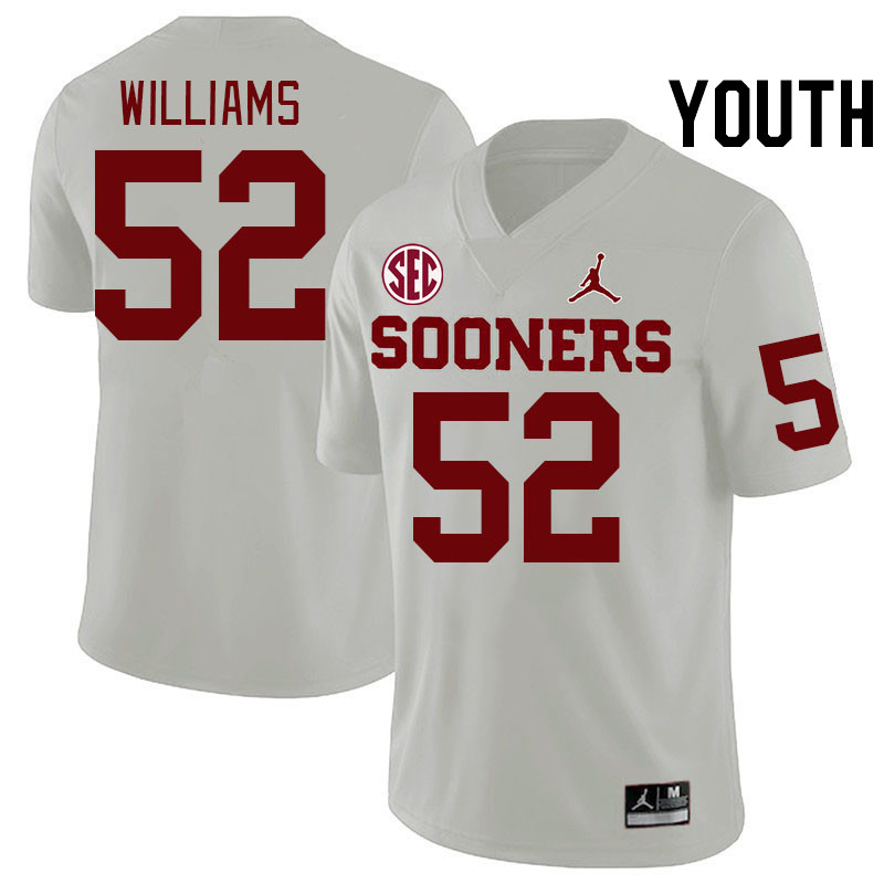 Youth #52 Damonic Williams Oklahoma Sooners 2024 SEC Conference College Football Jerseys-White